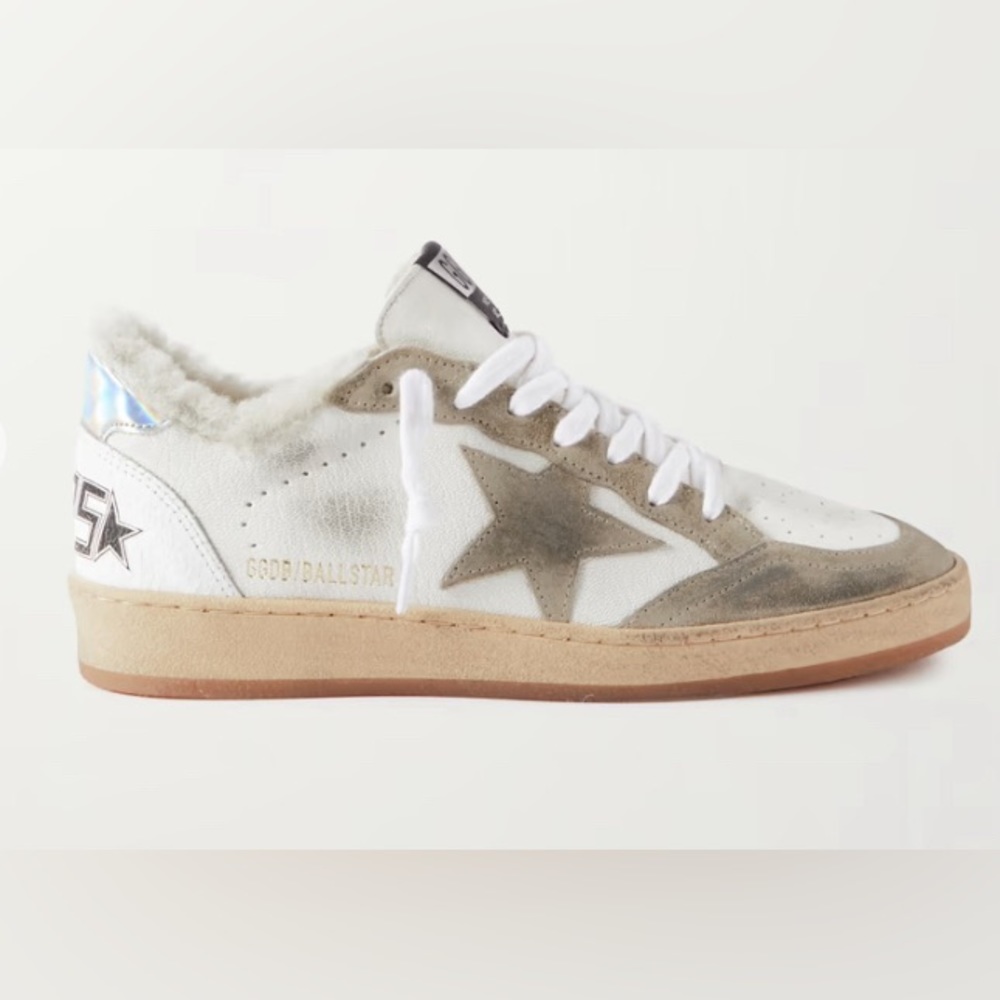 Golden Goose White and Gray Sneakers